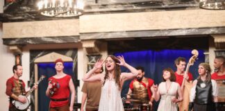 Zoe Speas and the cast of 'Antony and Cleopatra.' Photo by Lindsey Walters.