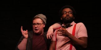 Axandre Oge (Sorin) and Aron Spellane (Konstantin) in 'The Seagull.' Photo by Ted Johnson.